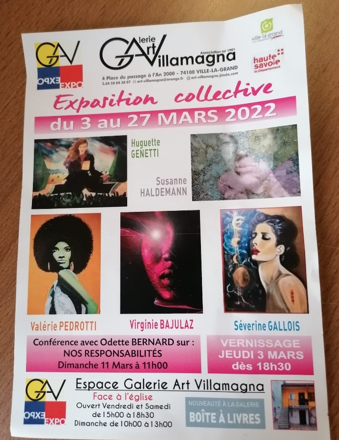 Galerie Art-Villamagna  mars 2022             Exposition d'artistes femmes...                  mises à l'honneur!